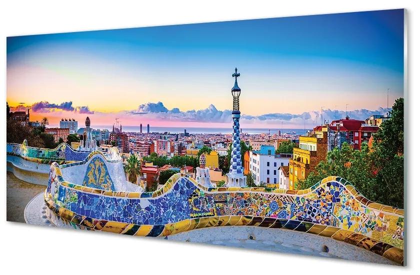 Sklenený obraz Španielsko Panoráma mesta 125x50 cm