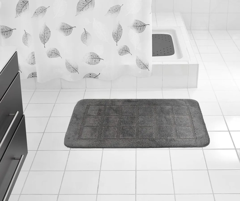 Ridder Sapho, DELHI Kúpeľňová predložka 50x80 cm, 100% polyester, tmavo šedá