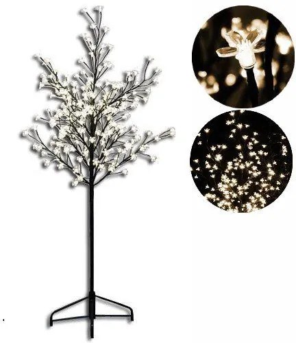 Dekoratívne LED osvetlenie - strom s kvetmi 150 cm, teplá biela
