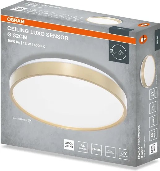 Osram - LED stropné svietidlo CEILING LUXO LED/18W/230V, priemer 32 cm, zlaté