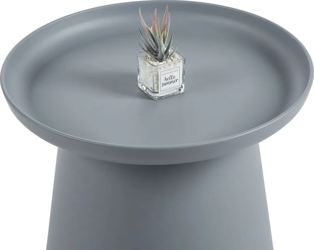 Dekorstudio Okrúhly plastový kávový stolík 50cm - sivý
