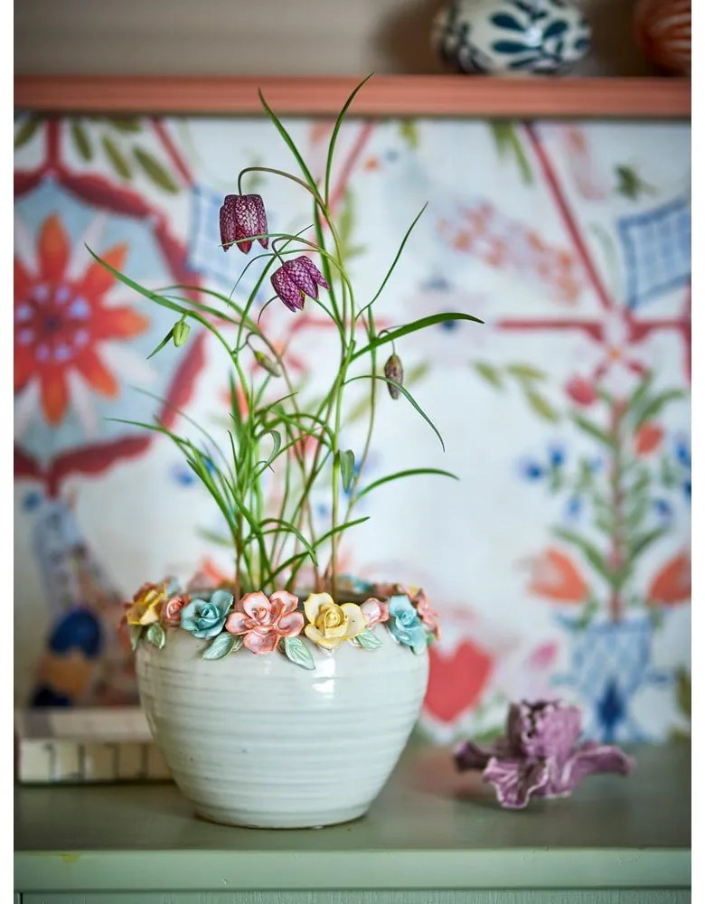 Kameninový ručne maľovaný obal na kvetináč ø 19,5 cm Eanna – Bloomingville