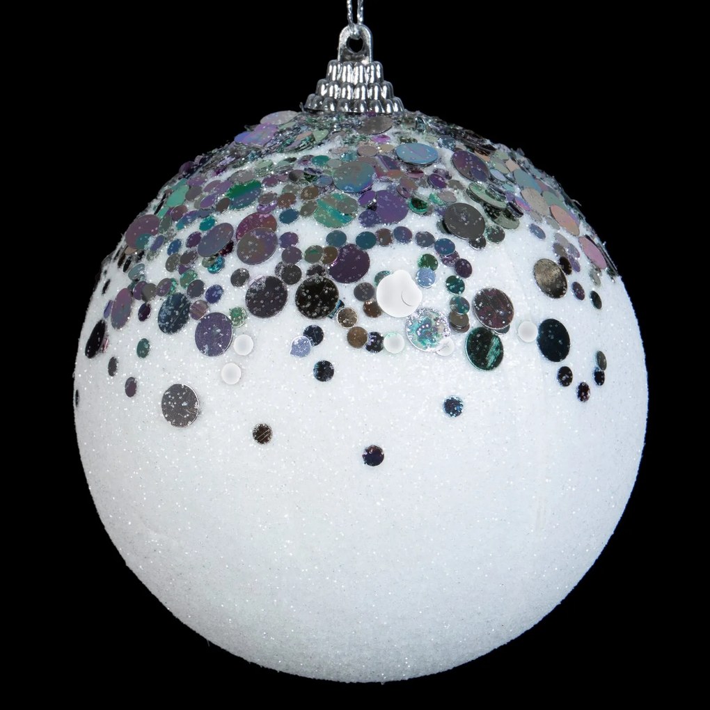 VIANOČNÁ BANKA NA STROMČEK SADA 4 KS (FI)10 CM BIELA