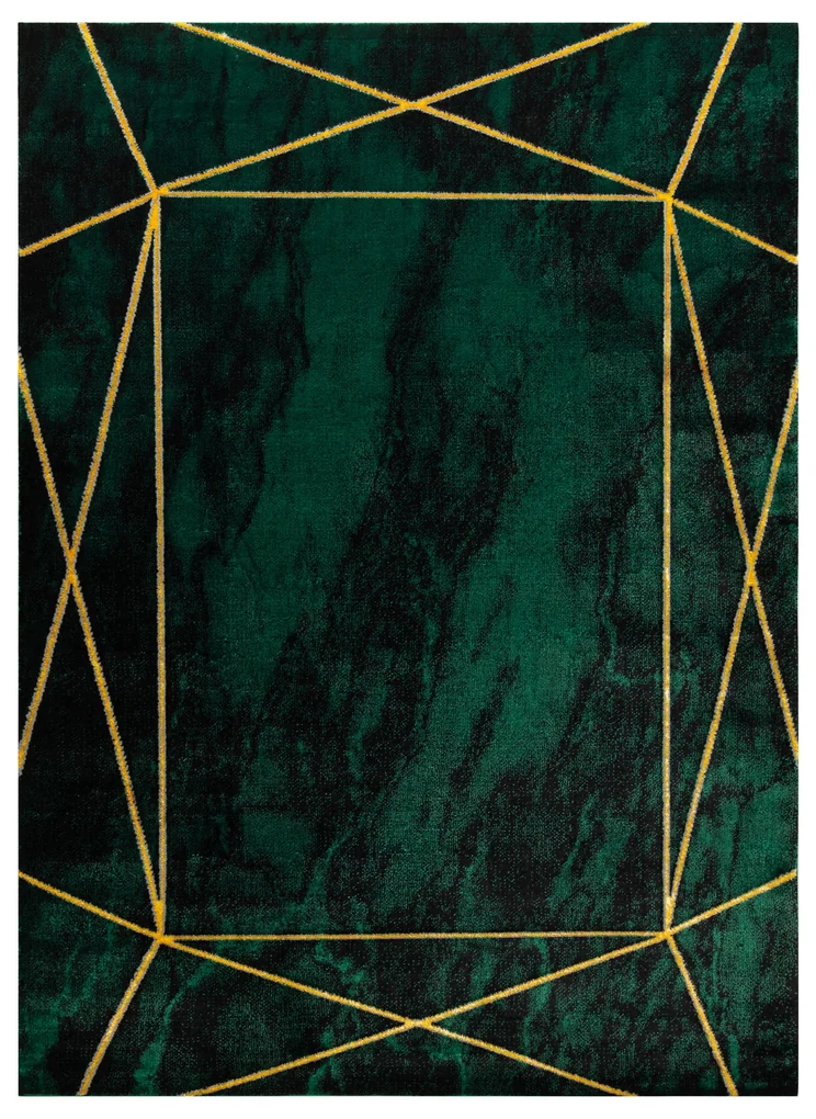Koberec EMERALD exkluzívny 1022 glamour, štýlový geometrický zeleno / zlatý