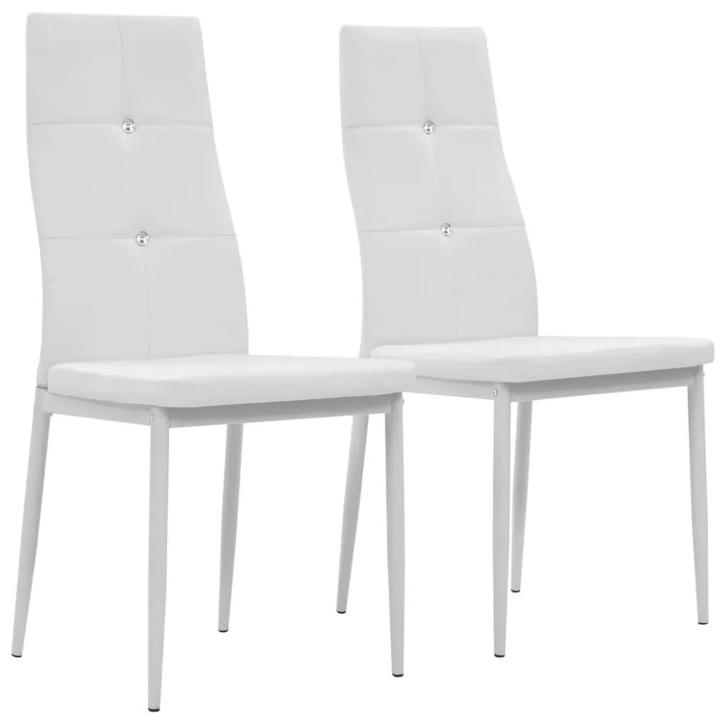 vidaXL Jedálenské stoličky 2 ks, umelá koža 43x43,5x96 cm, biele