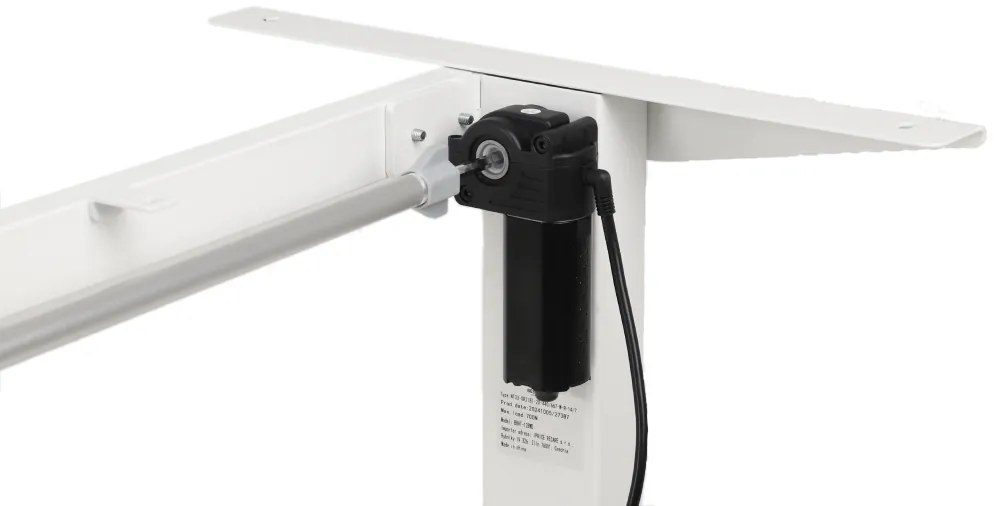 Výškovo nastaviteľný elektrický stôl BestBerg BBAT-14WW / rozmer 140x70 cm / výška 93,4-125,4 cm / biely