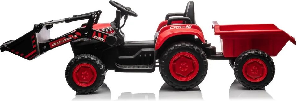 LEAN CARS Elektrický traktor s lyžicou BW-X002A červený