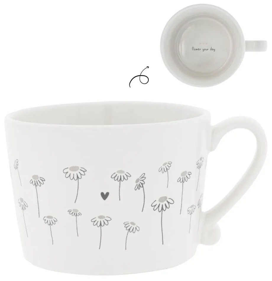 Cup White/ Daisies 10x8x7cm