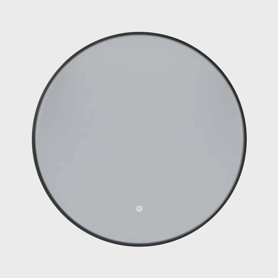 Erga Emma, okrúhle LED zrkadlo 70cm, čierny kovový rám, 1610 lm, 6500K, zadné osvetlenie, ERG-V01-201-7070-BK