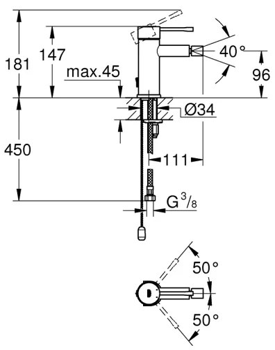 GROHE 32934001 - Bidetová batéria ESSENCE DN 15, lesklý chróm