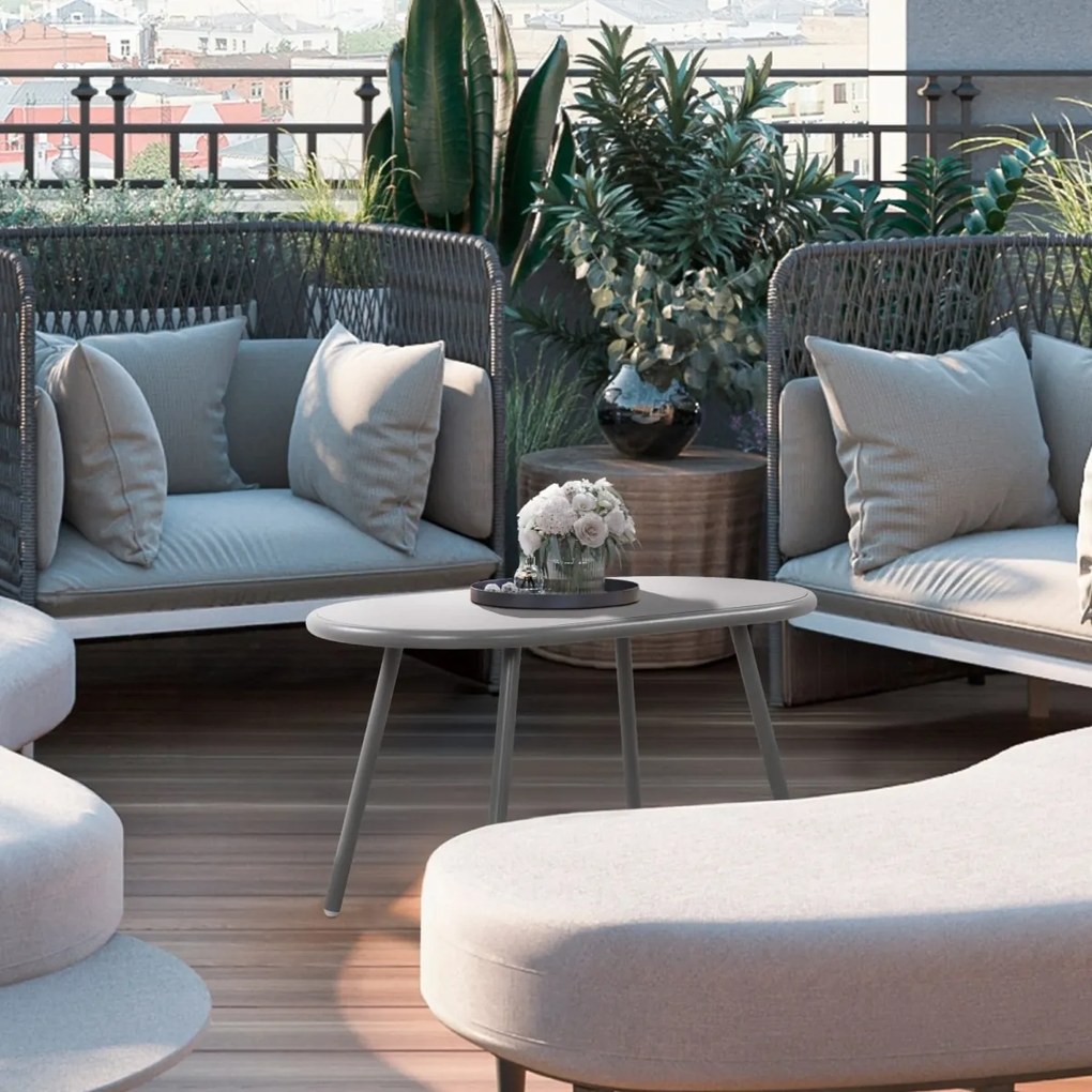 Konferenčný stolík Velva - v45 x 80 x 45 cm - Tmavo sivá