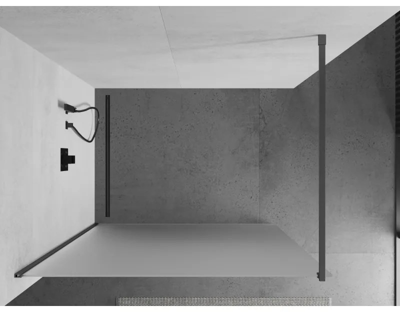 Mexen Kioto, sprchová zástena Walk-In 120 x 200 cm, 8mm sklo námraza, grafitový profil, 800-120-101-95-30