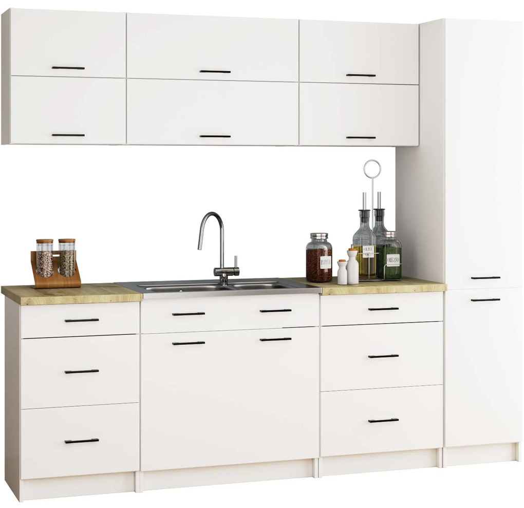 Kuchynská skrinka OLIVIE 40x205 cm biela matná