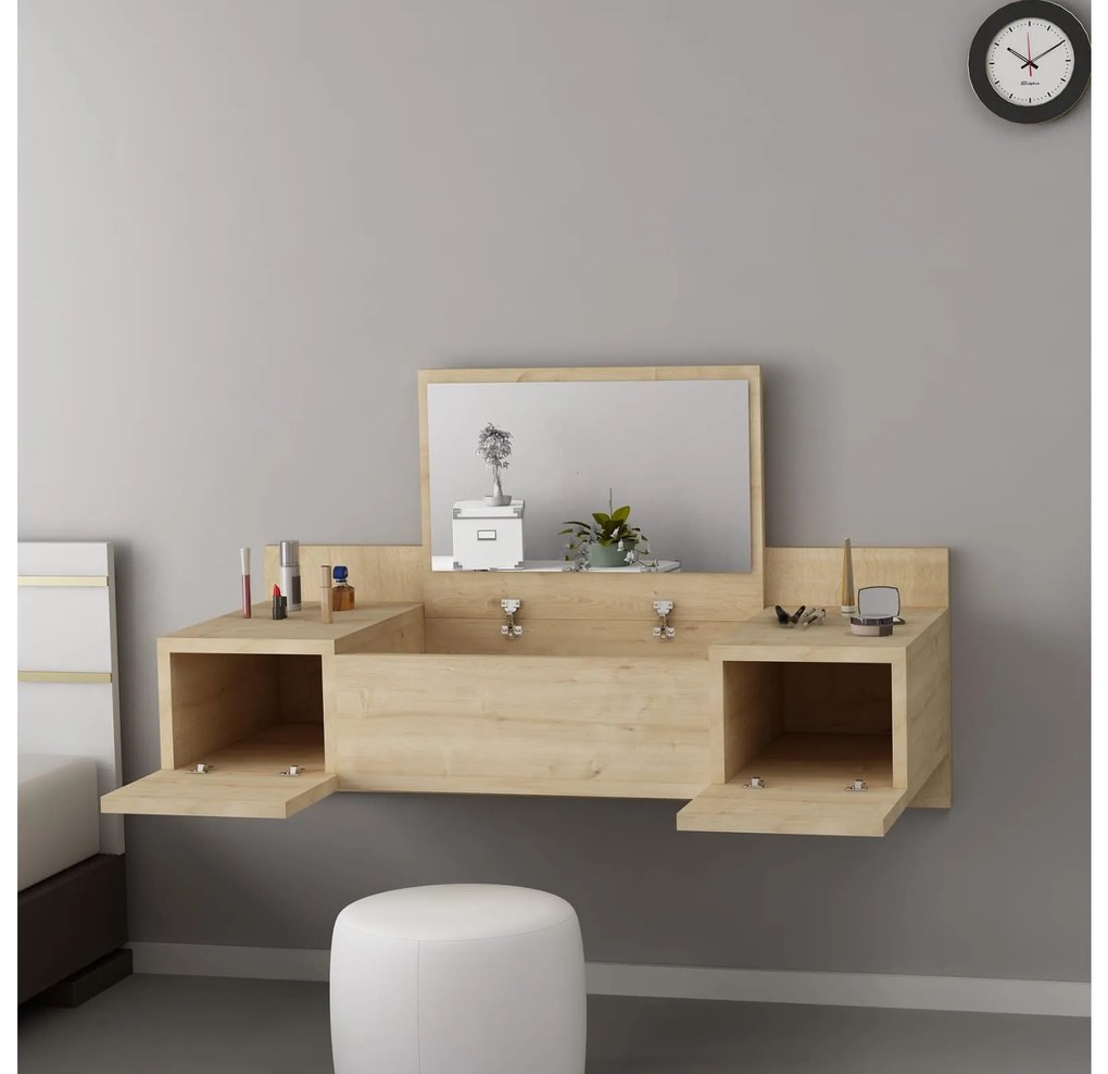 Toaletný stolík Zain (dub zafírový). Akcia -19%. Vlastná spoľahlivá doprava až k Vám domov. 1088851