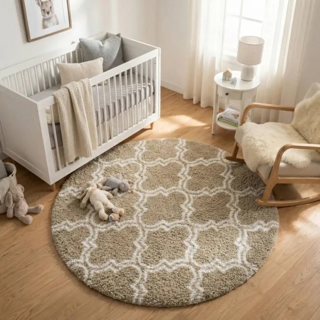 Protišmykový koberec DECOR béžový kruh