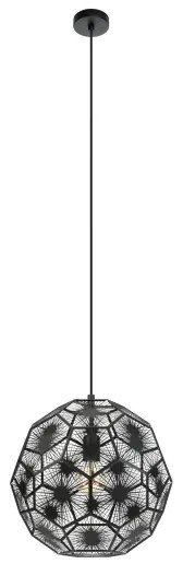 Eglo 39618 - Luster na lanku SKOURA 1xE27/60W/230V 41 cm čierna