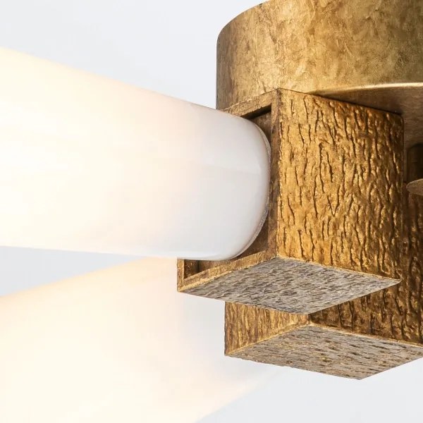 Elstead KRISTY-4P-DG-OPAL - Luster na tyči KRISTY 4xE27/40W/230V medený