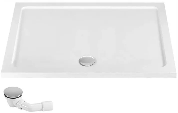 Rea Solar, sprchovací kút s posuvnými dverami 100x80 cm + čierna sprchová vanička Savoy, zlatá matná, KPL-96021