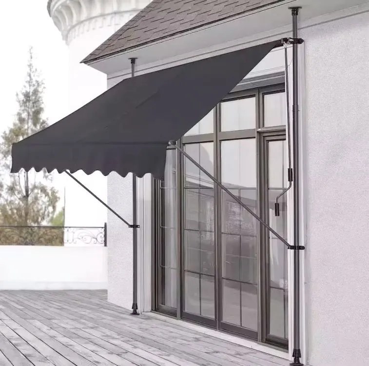 Balkónová markíza na terasu s nastaviteľným sklonom - sivá Šírka: 200 cm