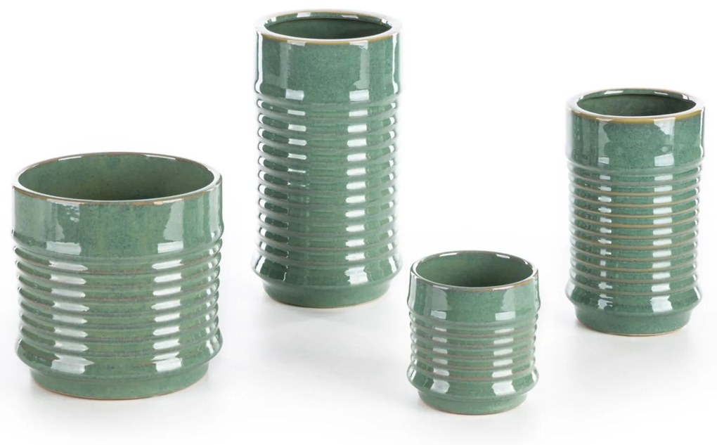 KERAMICKÝ KVETINÁČ (FI) 11X11 CM ZELENÁ