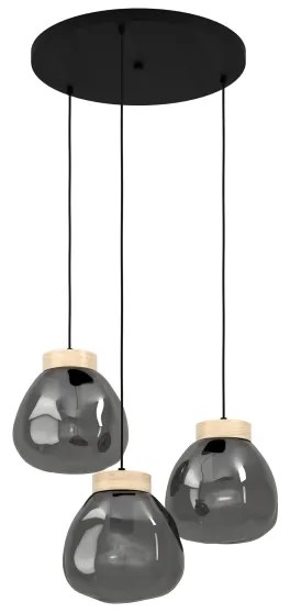 Eglo 390319 - Luster na lanku MAGACELA 3xE27/40W/230V dymová