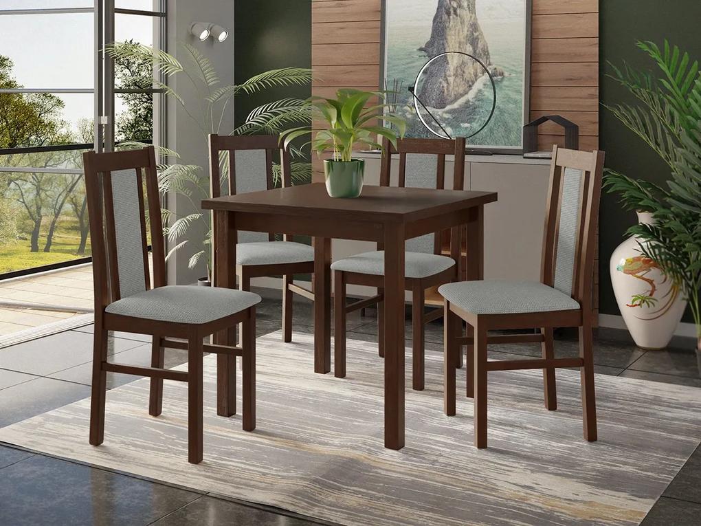 Stôl so 4 stoličkami - AL27, Morenie: Orech - L, Poťahové látky: 25x - Paros 2