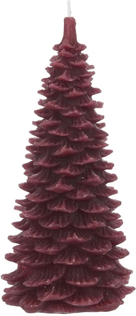 IB LAURSEN Vianočná sviečka Christmas Tree Burgundy 20 cm