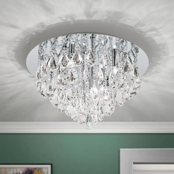 Orion DLU 2516/45-Krištáľové str. svietidlo CELESTE 6xG9/40W/230V pr. 45 cm chróm