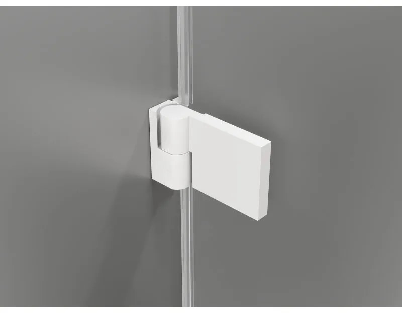 Mexen Lunar-B Duo, výklopný sprchový kút 100 x 90 cm, 8mm číre sklo, biely profil, 832-100L-090P-20-00