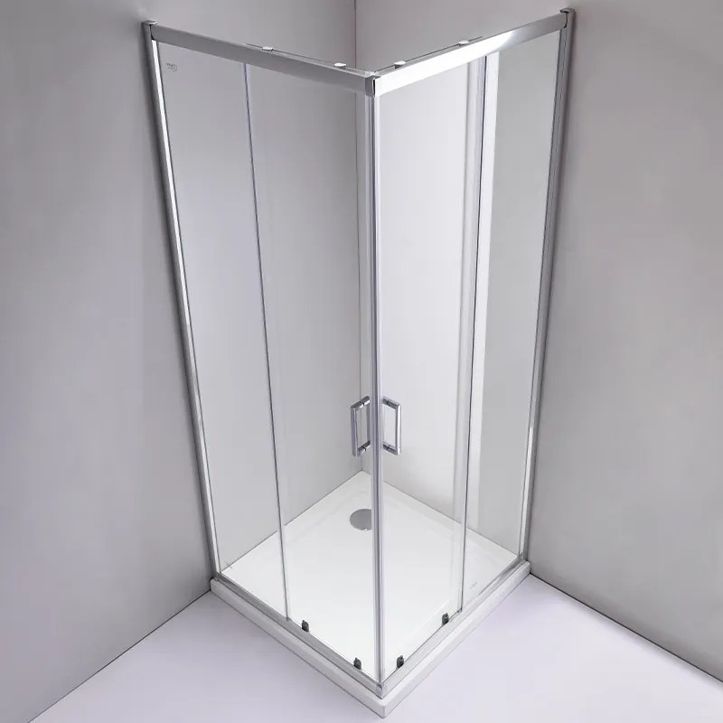 BPS-koupelny Štvorcový sprchový kút HYD-SK93C 100x100 chróm/transparent + vanička HYD-SSV-ST06A biela
