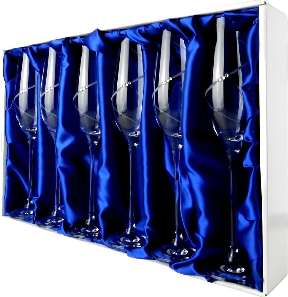 ELITE GLASS Silhouette - poháre na šampanské so Swarovski® Elements | sada 6 ks