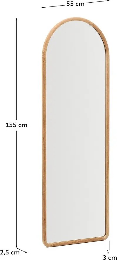 Nástenné zrkadlo s dreveným rámom 55x155 cm Milsa – Kave Home