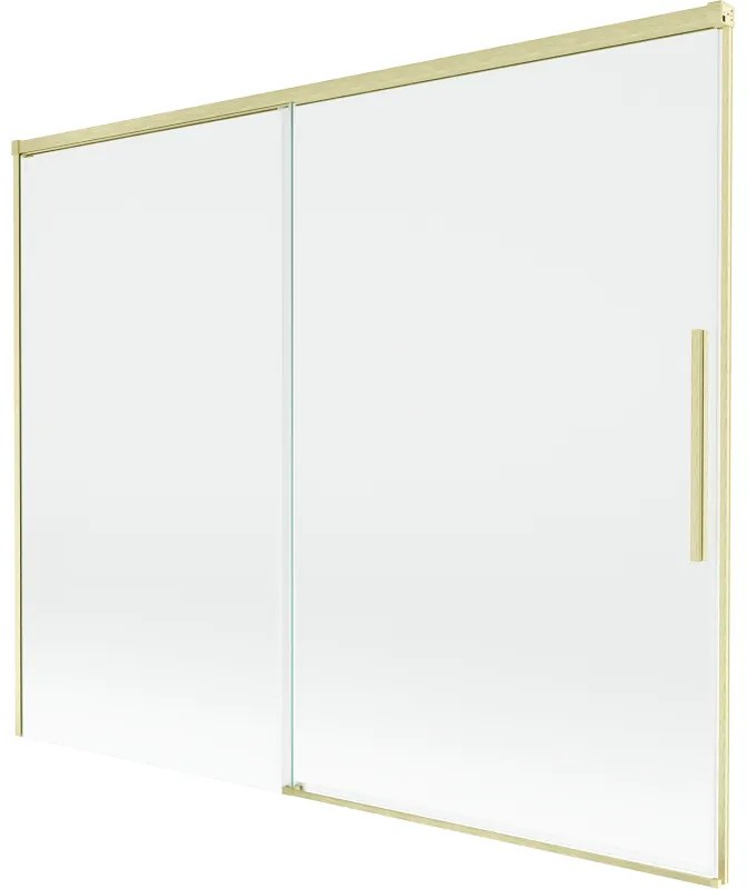 Mexen Rox, 2-krídlová posuvná vaňová zástena 190 x 150 cm, 8mm číre sklo, zlatý matný profil, 8C9-190-001-55-00