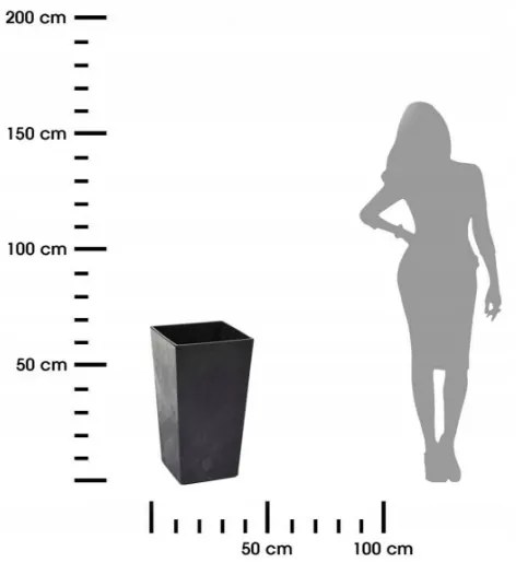 Kvetináč Porto 57x29 cm čierny betón