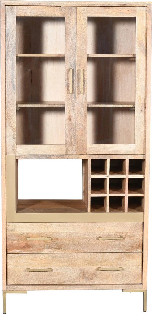 XXXLutz VITRÍNA, mangové drevo, 90/192/40 cm MID.YOU - Sklenené vitríny - 002367014701