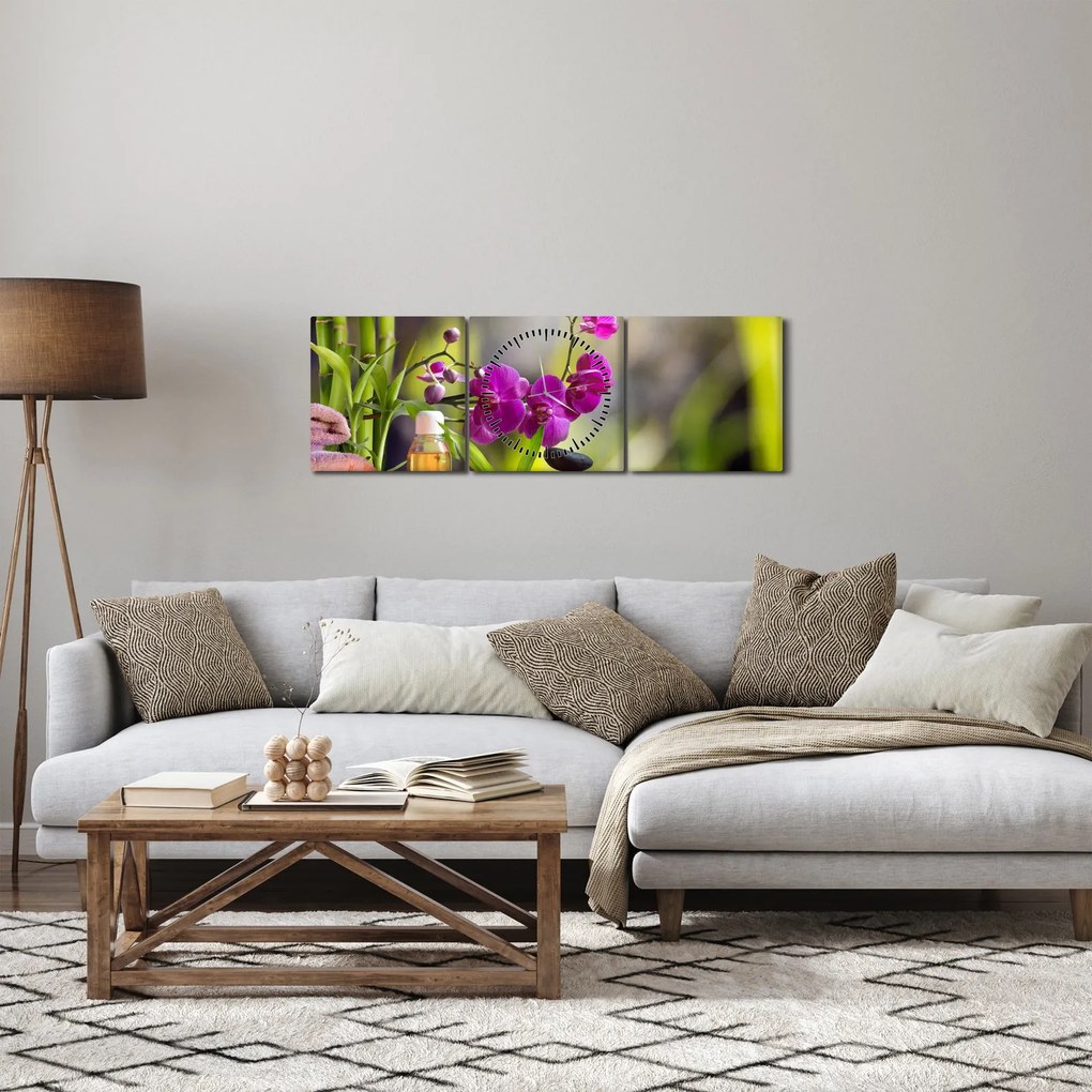 Obraz - spa and stones (s hodinami) (90x30 cm)