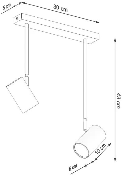 Sollux SL.1075 - Luster na tyči NORANO 2xGU10/40W/230V čierna