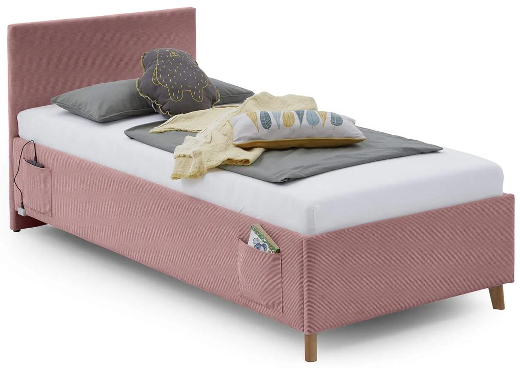 Detská posteľ loop 120 x 200 cm s úložným priestorom ružová MUZZA