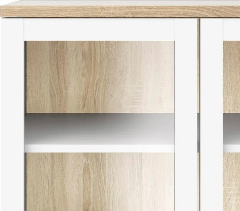 Vitrína A-TEN 89 cm dub sonoma/biela