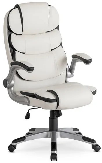 Vintino kancelárska otočná kožená stolička RONALD biela