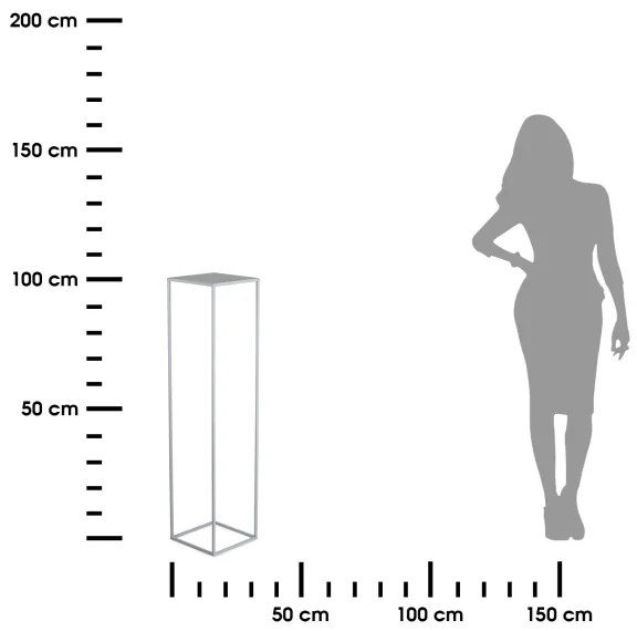 Stojan na kvety 100x24 cm šedá