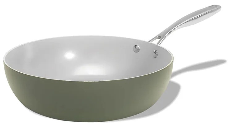 Elmich Nepriľnavá keramická Wok panvica Vital Ø 30 cm - olivovo zelená