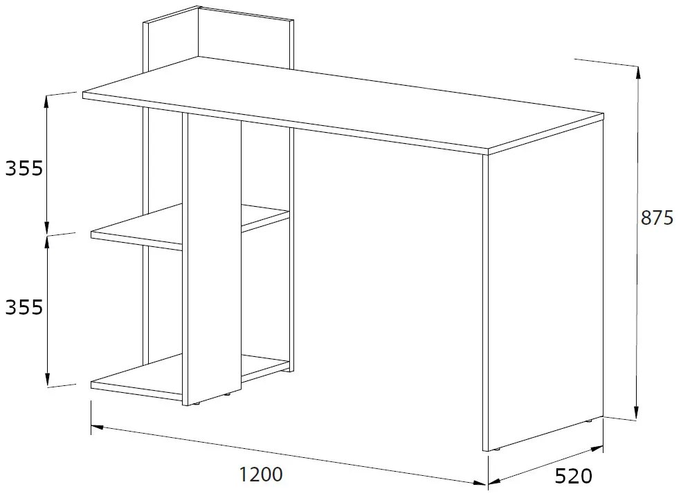 Písací stôl PACO 1, 120x87,5x52, dub artisan/antracit