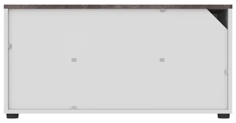 Sivo-biely TV stolík v dekore betónu 90x45 cm Angle – TemaHome