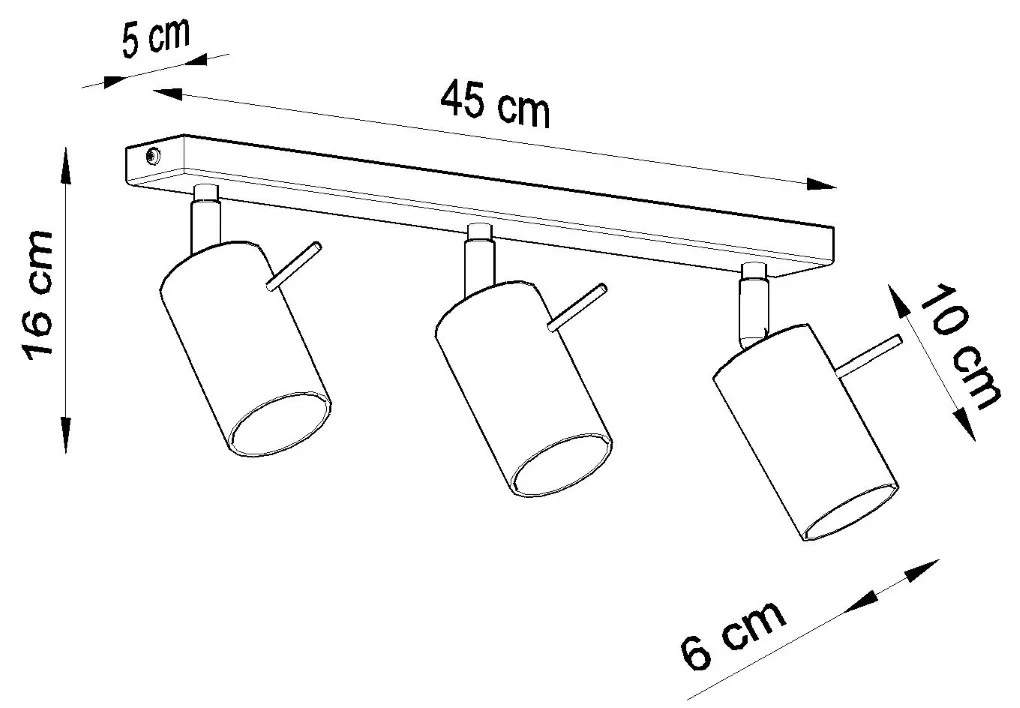 Stropné svietidlo RING 3 sivé