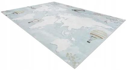 Sammer Detský koberec s mapou sveta v modrej farbe I032 120 x 170 cm
