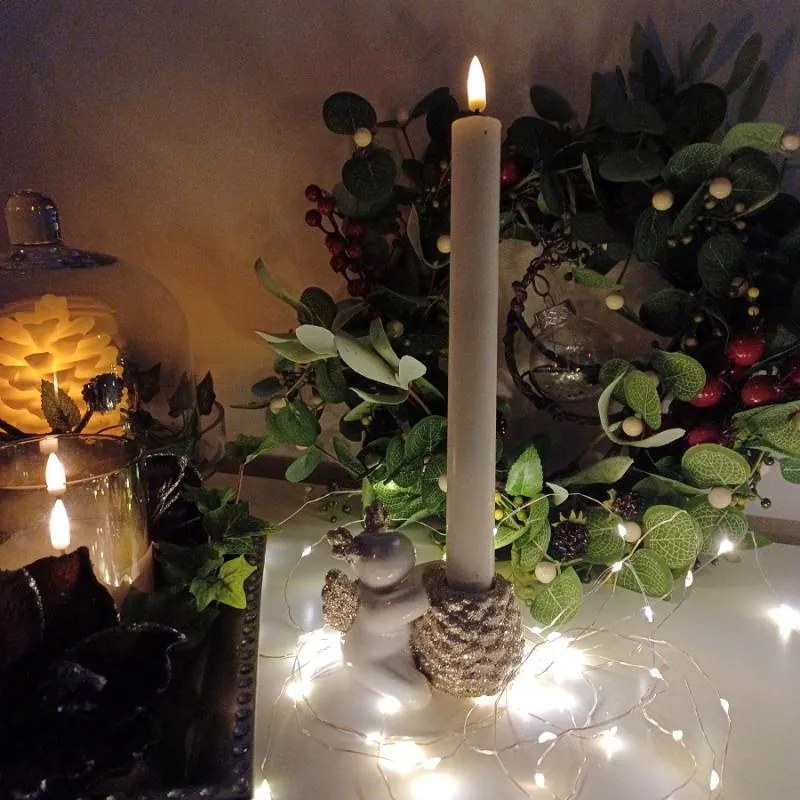 DECOLED Keramický svícen, 9,5 x 9 x 8 cm