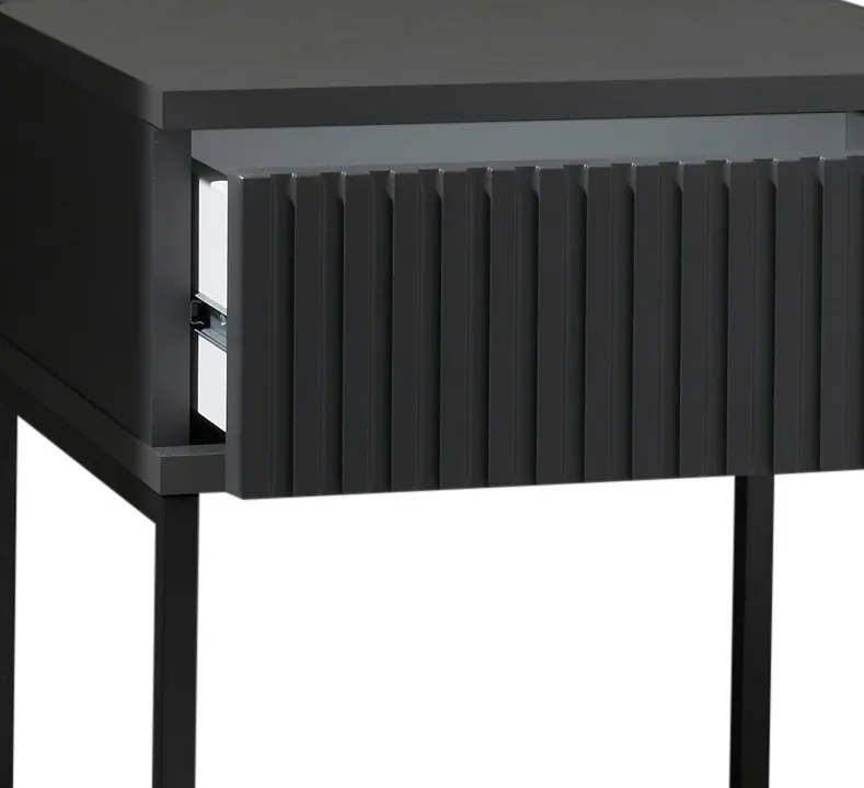 Nočný stolík s 1 zásuvkou Marle, grafitový