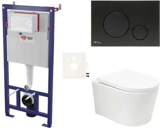 Závesný wc set SAT BREVIS do ľahkých stien / predstenová vírové splachování SIKOSSBRTOR68K