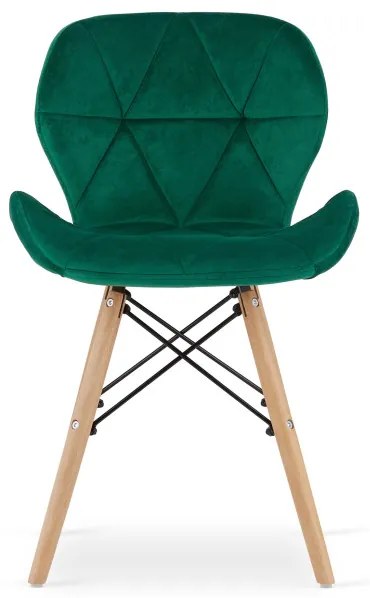Jedálenská stolička LAGO zelená (hnedé nohy)